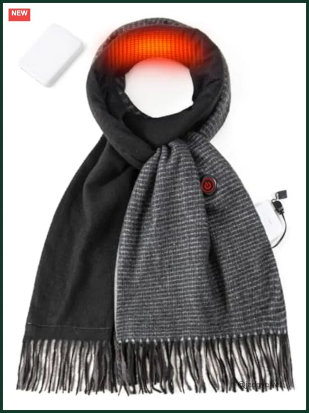 Rechargeable Heated Scarf 5000mAh 3 Heat Settings Cashmere Polyester